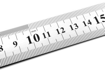 White metal ruler