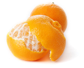 Tangerines on white background