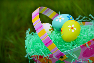 Easter Eggs in Basket
