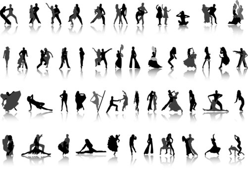 Dancing. Vector silhouettes for your design. Part 2
