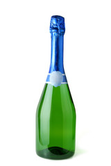 Isolated champagne bottle over white background