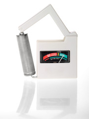 Battery tester with generic battery indicating full charge