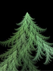 Abstract fractal background. Christmas tree shape 3D.