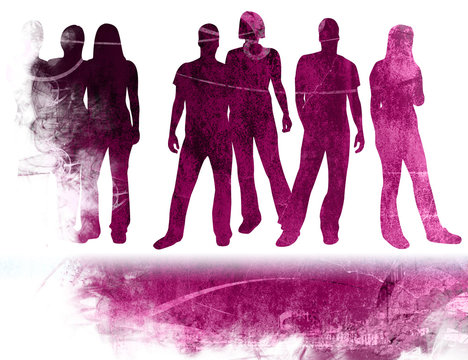 textures style of people silhouettes 