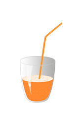 Glass with orange juice