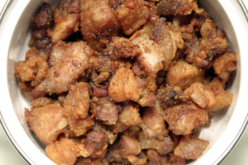 pork meat in a pan