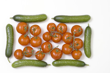 tomatoes and cucumbers