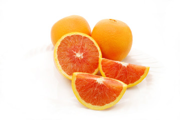 blood oranges on a plate