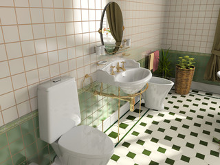 modern bathroom interior (3d rendering)