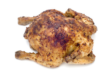 object on white - food - roasting chicken on white