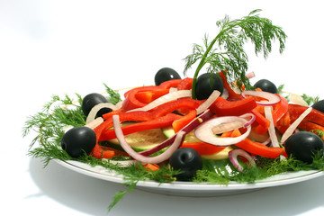 Mediterranean salad with black olives