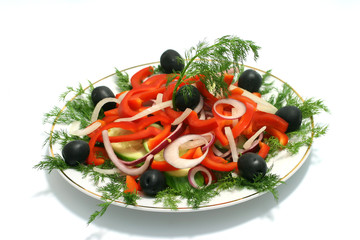 Mediterranean salad with black olives