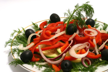Diet salad with black olives