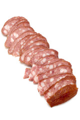 object on white - food- boiled sausage