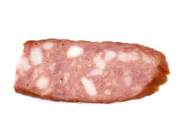 object on white - food- boiled sausage