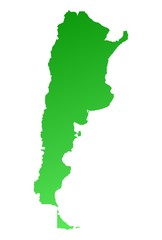 Green gradient Argentina map