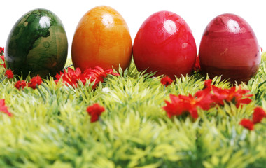 Ostern, Ostereier auf Wiese