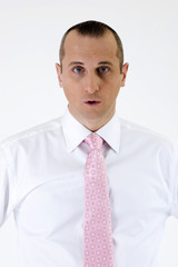 expression face of the actor on a whrite background