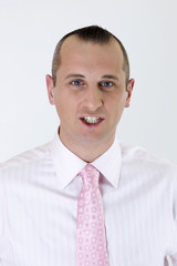 expression face of the actor on a whrite background