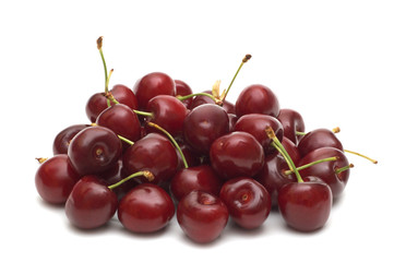fresh cherry on white background