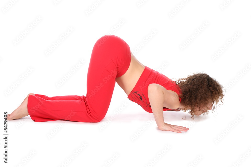 Poster woman doing yoga exercise 2