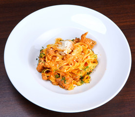 Italian pasta plate (Tagliatelle with rabbit ragout)