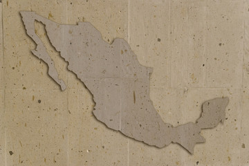 map of mexico in vintage stone texture