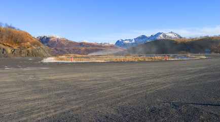 takeoff from a dirt runway