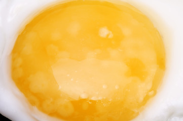 object on black - food- fried eggs