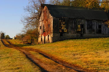 Beautiful image of old kentucky Horse barn in the country