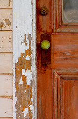 Real estate image of a Vintage old House door handle