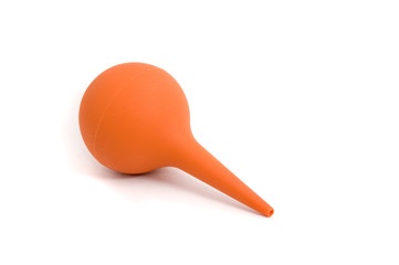 Plastic syringe isolated on white