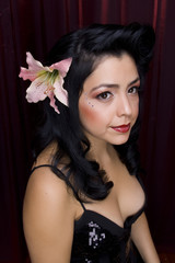 Naklejka premium Beautiful latin model with wavy hair.
