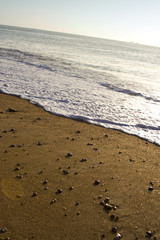 Mer sur le sable de plage