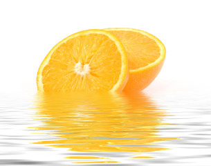 sliced oranges studio isolated