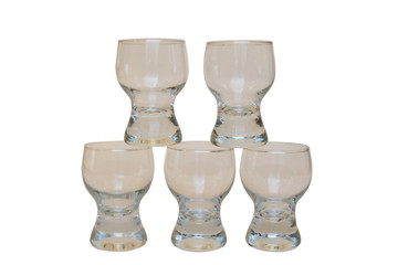 Pyramid from wine-glasses for vodka. 