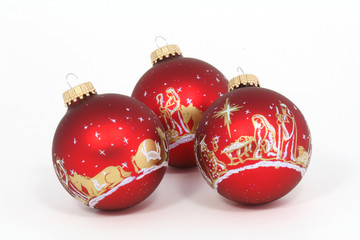 Three Red Ornaments