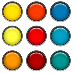 round web buttons with different shiny colors