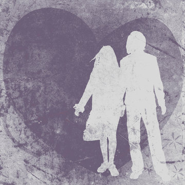  couple silhouettes on a textured background