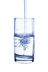 Glass of water, isolated on white background