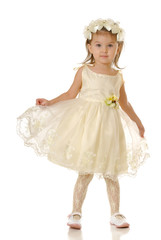The little girl in a dress of the bride - 5497802