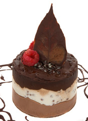 Chocolate cheese cake with rapsberries