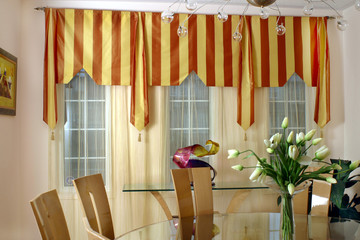 Interior of suburban house with draperies 2
