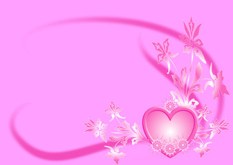 Swirly Pink Love Heart