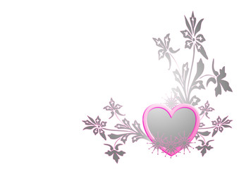 White and Pink Love heart