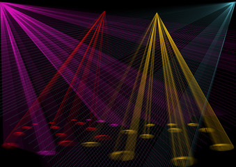 Disco lights, vector illustration