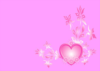 Pink and White Love heart