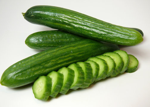 crisp slices of organic mediterranean cucumbers.