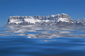 Landscape of mountain snow-covered in the brown