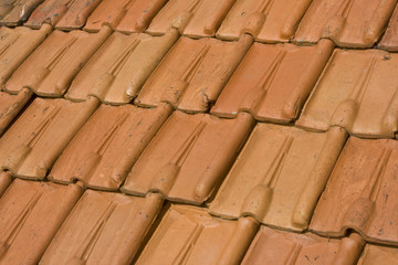 Tile roof on a French residence